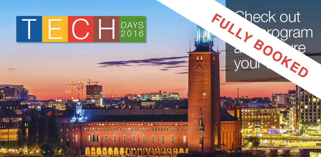 Tech Days 2016 - fully booked